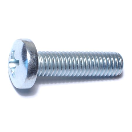 3/18-16 X 1-1/2 In Phillips Pan Machine Screw, Zinc Plated Steel, 25 PK